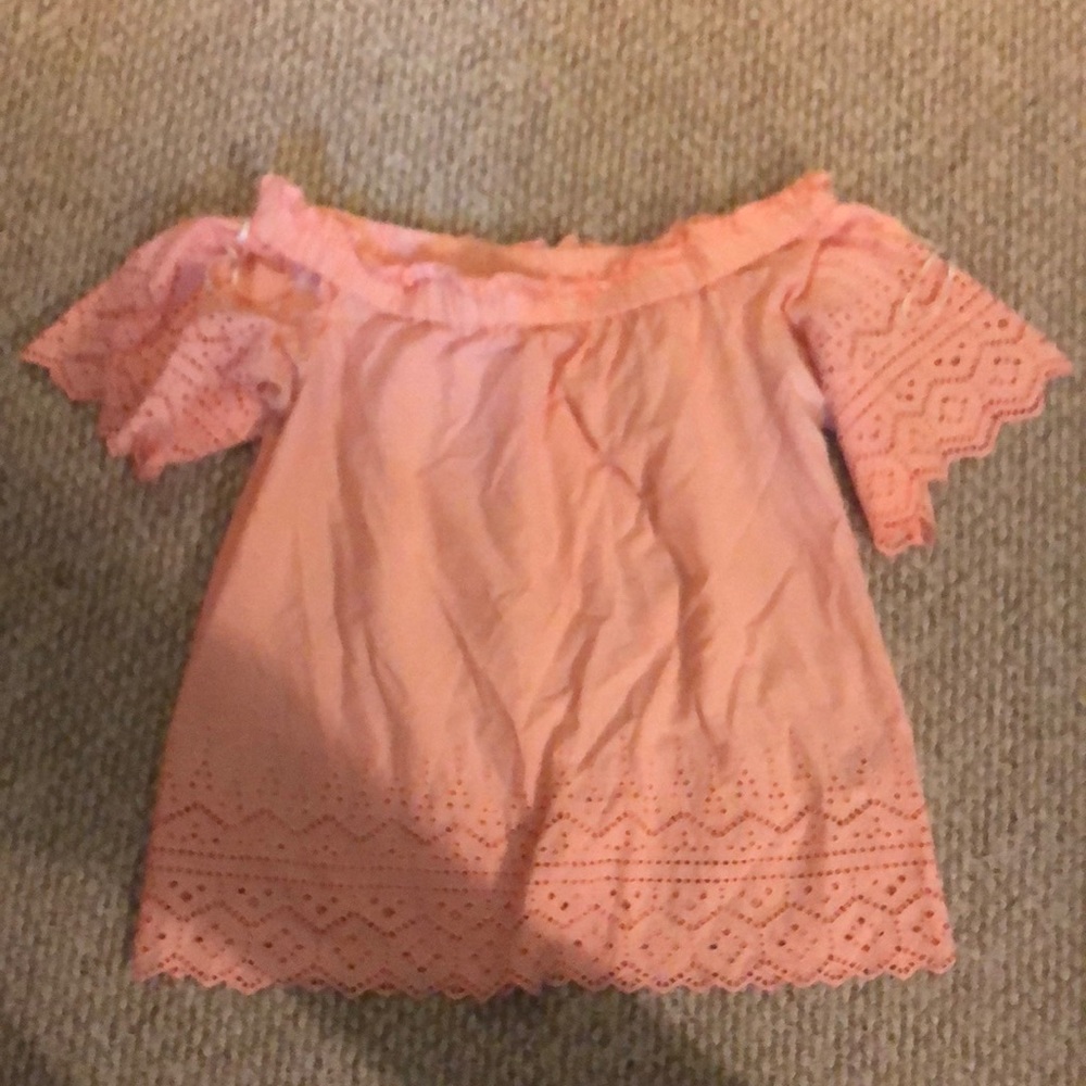 Teal orange shoulder shirt